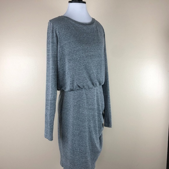 Leith Gray Long Sleeve‎ Blouson Sheath Dress - Picture 3 of 6